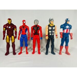 Lof of 5 Avengers Capt America Thor Ant Man Spiderman Ironman Marvel 12" Figure